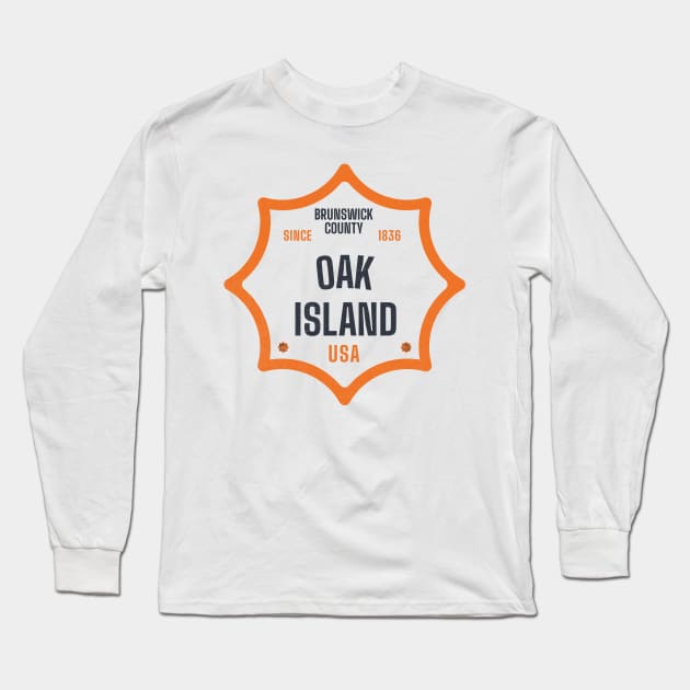 Oak Island, NC Summertime Vacationing Sun Signs Long Sleeve T-Shirt by Contentarama